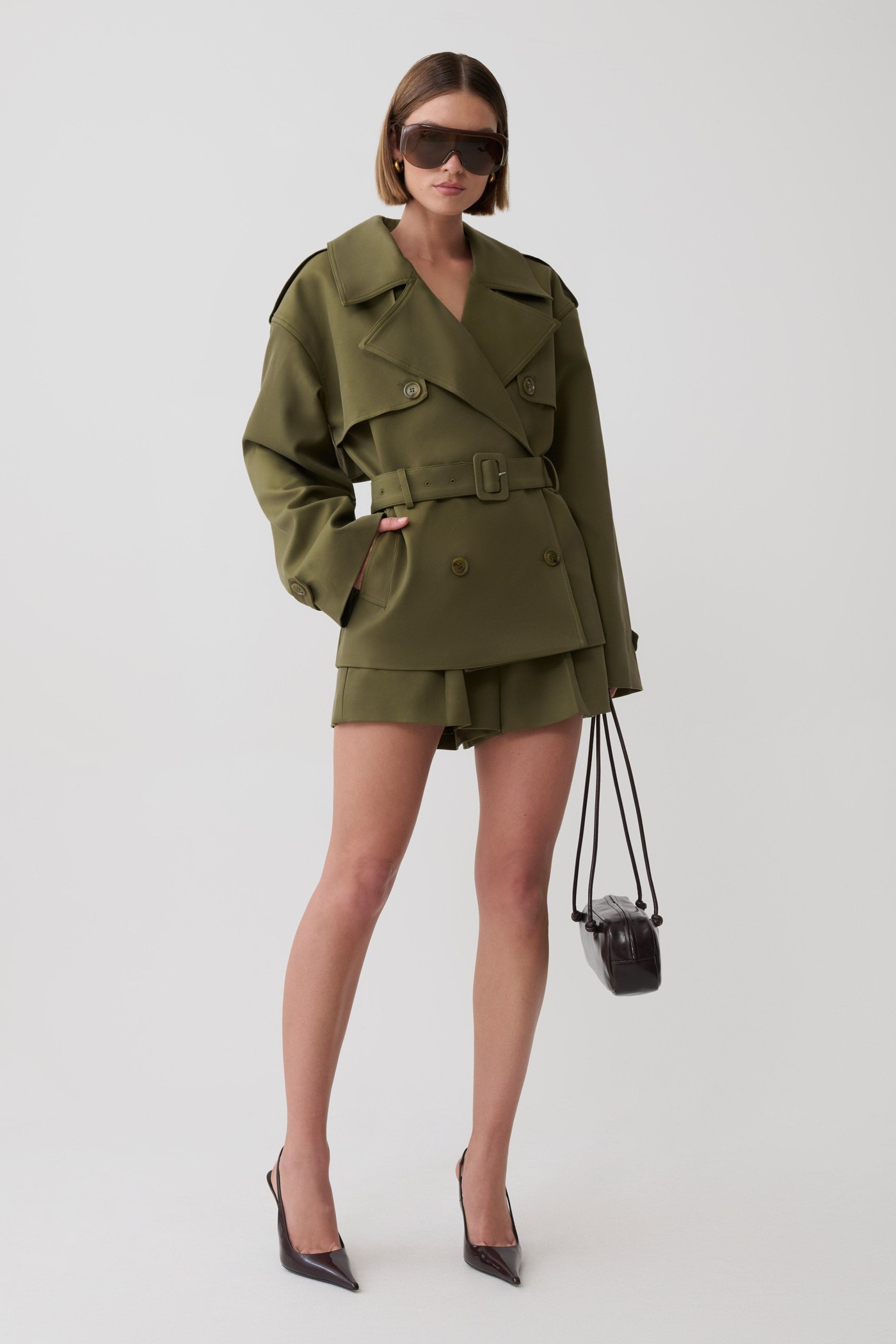 Alden Short Trench Jacket - Olive