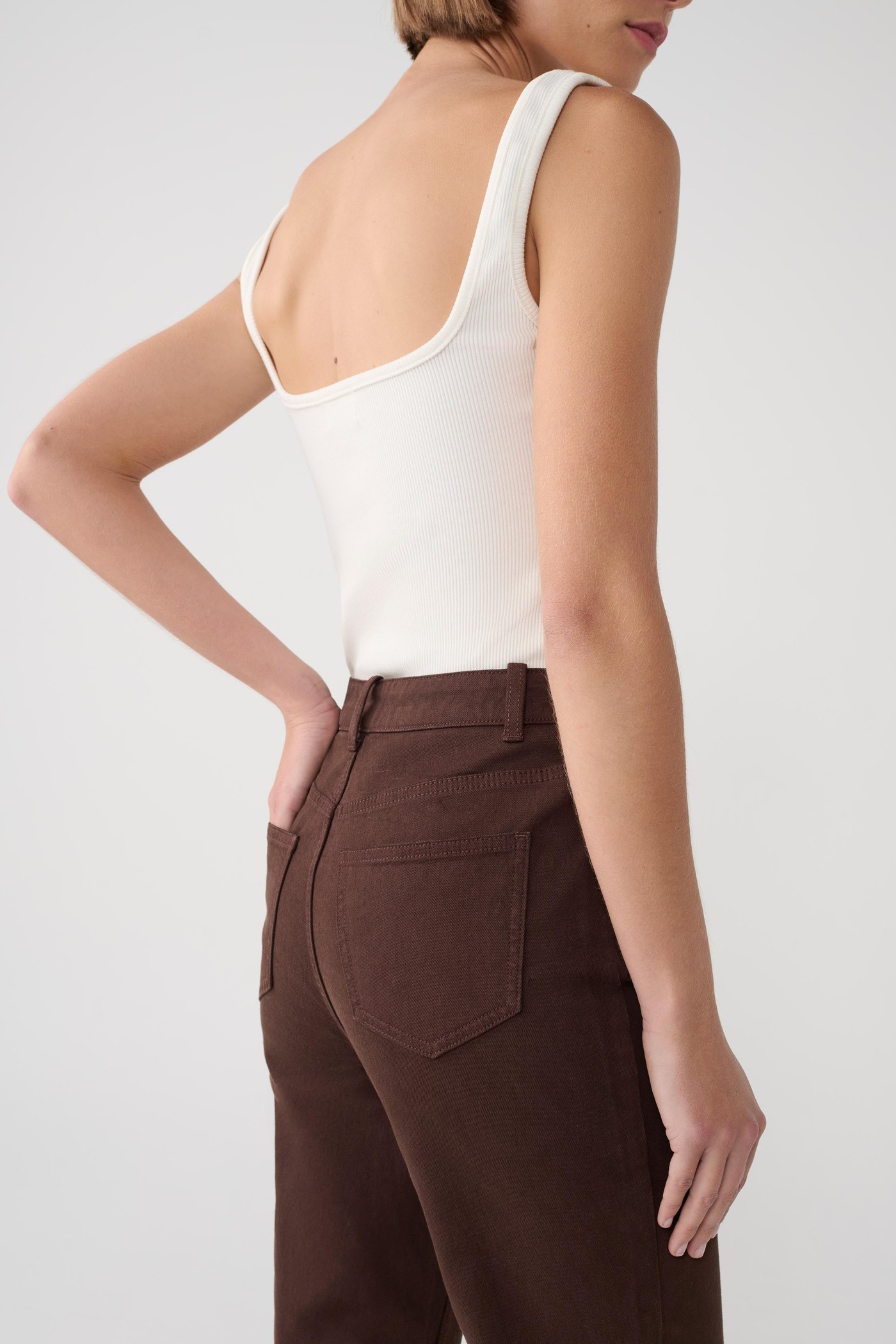Mary Denim Capris - Chocolate view 3